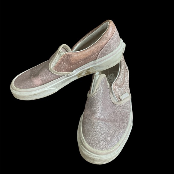 Pink glitter sparkle slide in vans sz 2 fun easy to wear all seasons - Picture 4 of 5